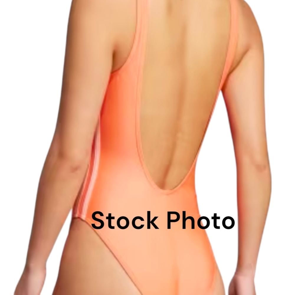 Adidas | Women's 3 Stripe Swimsuit | Lucid Pink/White | Plus Size 16 | - Picture 5 of 11